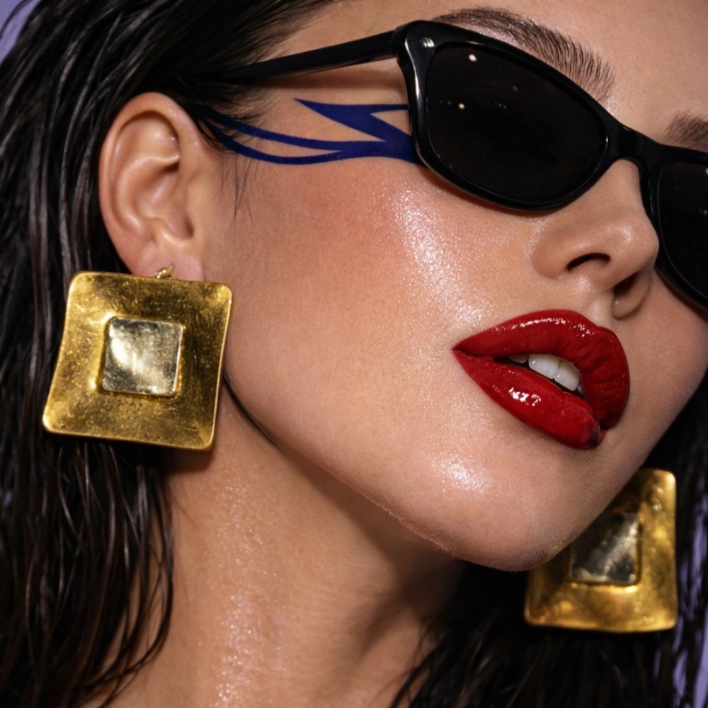 Hammered Gold and silver earrings OS